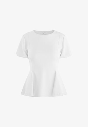 HYPEDROP, OBERTEIL MIT KURZEN ÄRMELN HDTAMARA PEPLUM - T-shirt imprimé - white