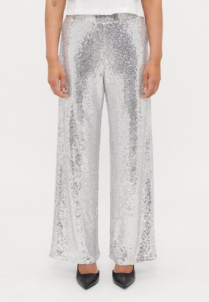 ONLBECCA SEQUINS - Παντελόνι - silver-coloured