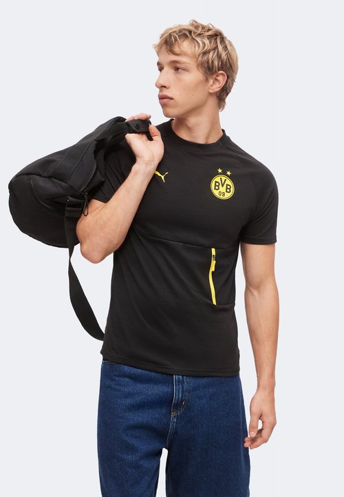 PUMA BVB DORTMUND PUMATECH POCKET TEE - Club wear - black/faster yellow — photo 4