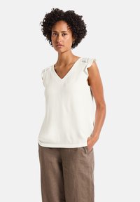 Street One - V-NECK MIT HÄKELDETAILS - Print T-shirt - weiß Thumbnail Image 1