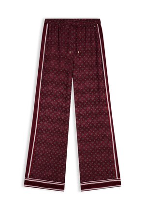 Tommy Hilfiger, FLUID JACQUARD - Панталони - placed foulard burgundy