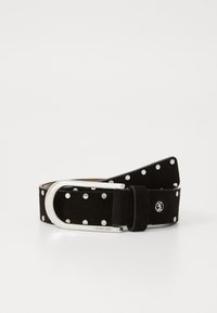 32MM HALF MOON STUDDED BELT - Pásek - black/silver-coloured