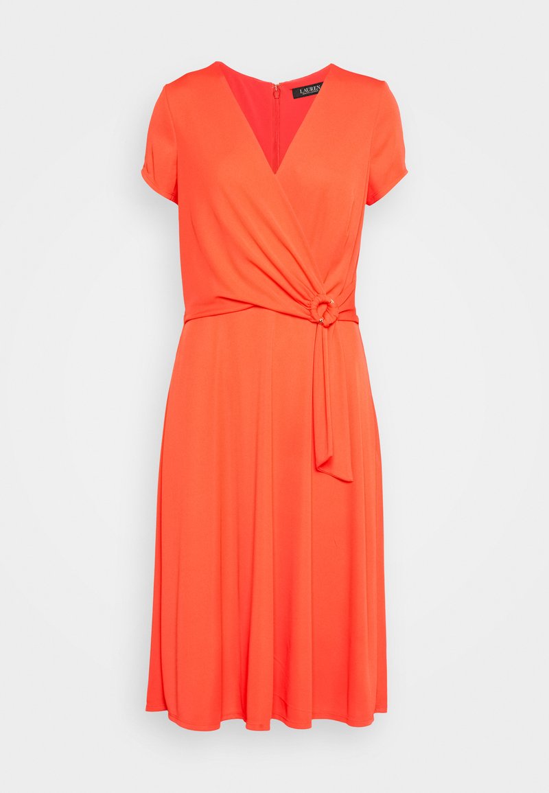 Lauren Ralph Lauren KARLEE SURPLICE JERSEY DRESS - Vestido direito - tomato