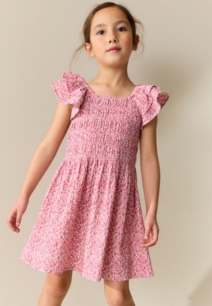 Next, REGULAR FIT - SMOCKED FRILL SLEEVE - Vestido informal - pink floral