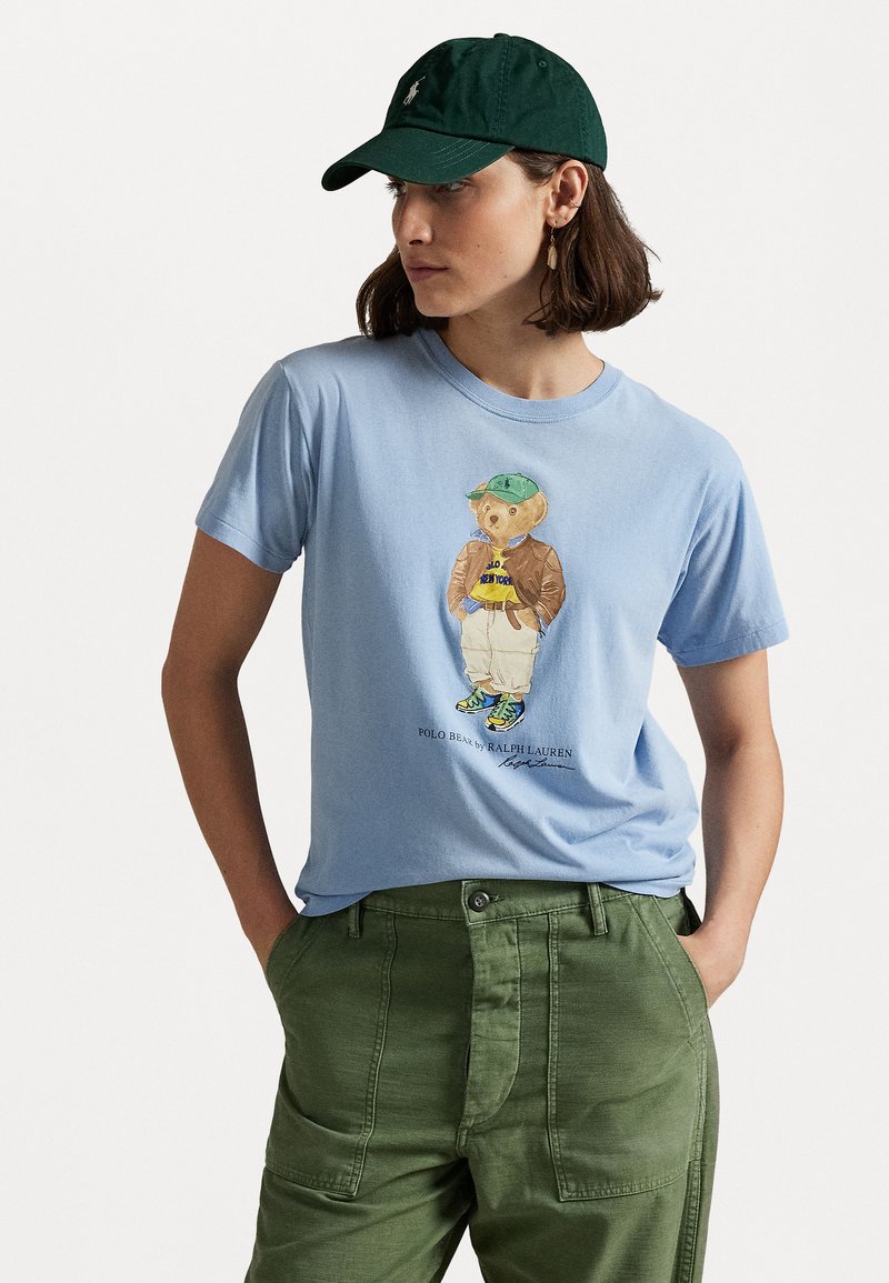 Polo Ralph Lauren POLO BEAR COTTON JERSEY T-SHIRT - Printtipaita - chambray blue