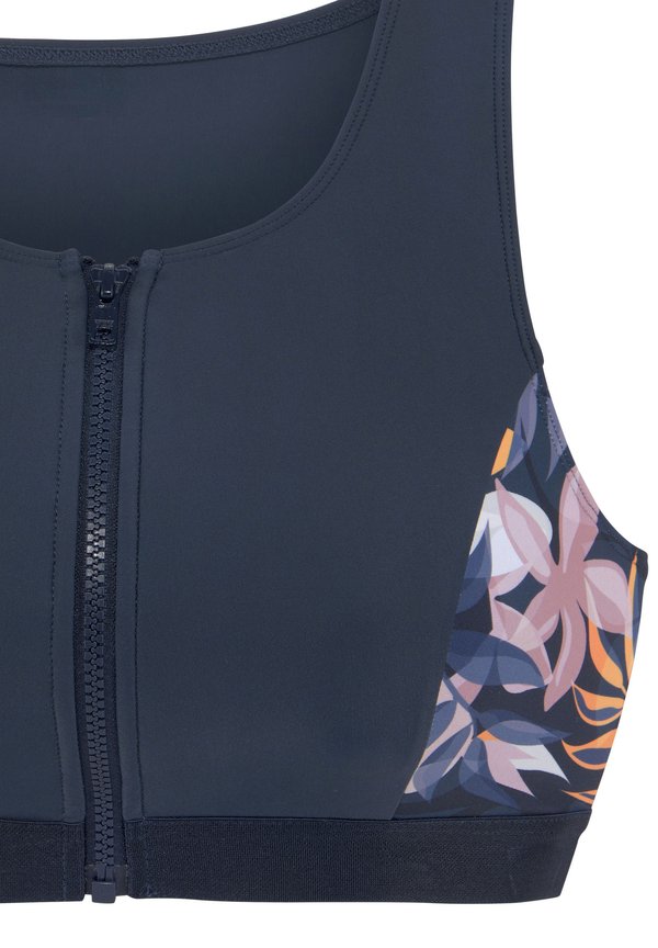 CROP - Bikini top - nachtblau bedruckt2