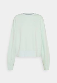 Ljus mintgrön Nike-tröja med rund halsringning, långa ärmar och en kortad design. Har en liten vit Nike-logotyp på bröstet.