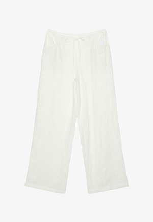 Stradivarius, EMBROIDERED STRAIGHT-LEG TROUSERS - Pantalon classique - beige