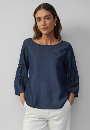 IN -OPTIK MIT VOLANTÄRMELN - Bluse - blau