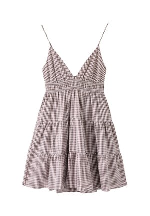 Stradivarius, GINGHAM SHORT DRESS WITH OPEN BACK - Robe de jour - mottled blue