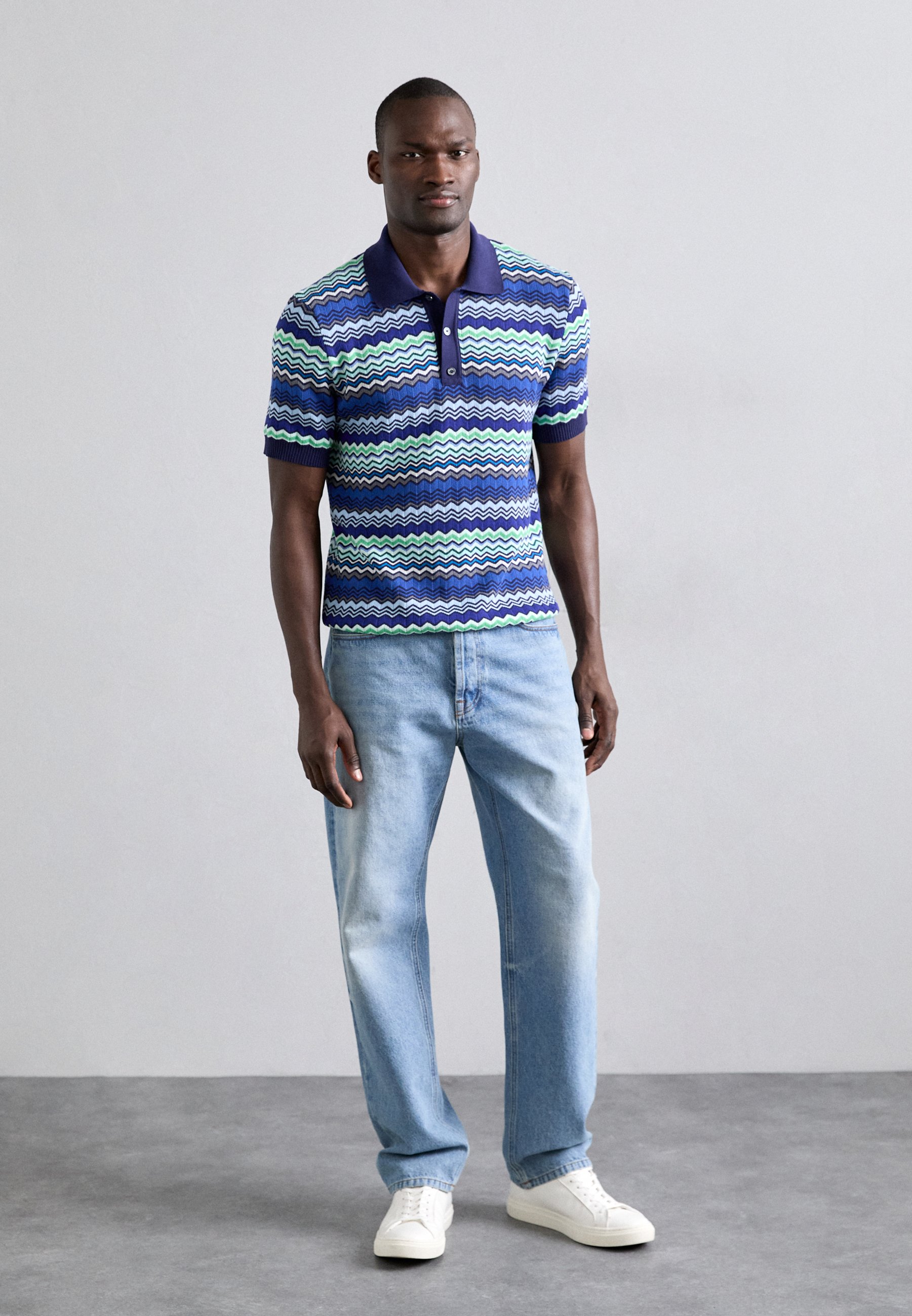 Missoni SHORT SLEEVE - Polo shirt - blue - Zalando.co.uk