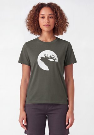 watapparel, RÖHRENDER HIRSCH - T-Shirt print - khaki