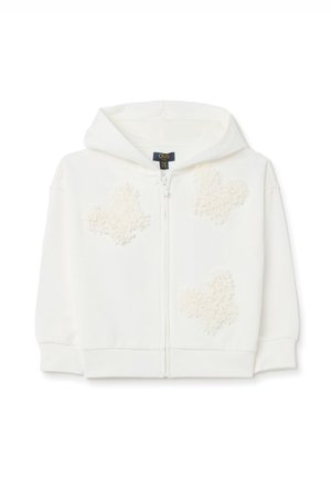 FULL WITH BUTTERFLIES APPLICATION - Zip-up sweatshirt - white