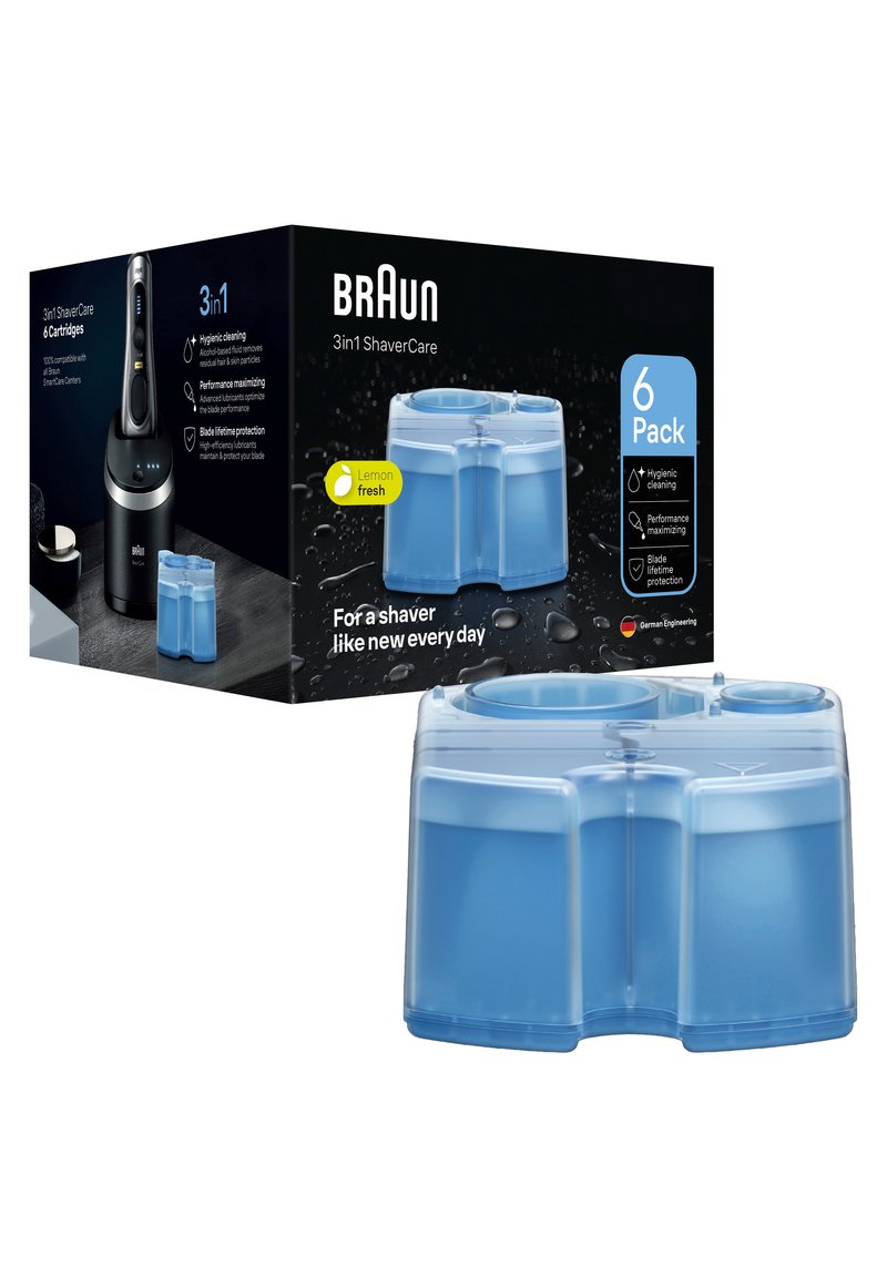 Braun BRAUN REINIGUNGSKARTUSCHEN - CC-SYSTEM - 6ER-PACK - Haarentfernungs Accessoires - blau/transparent