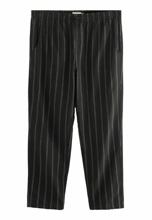 REGULAR FIT - STRIPED - Trousers - black white