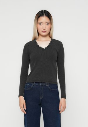 ONLFANJA V NECK - Topper langermet - black