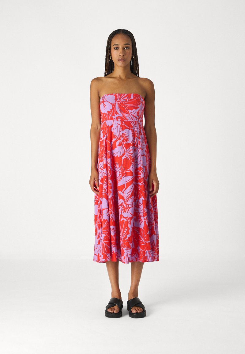 coral empire waist dress Karen Kane Womens Coral Sleeveless Maxi Empire Waist Dress Size: XS