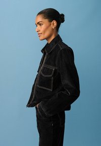 Next ZIP FRONT- REGULAR FIT - Jeansjacke - navy blue flocked