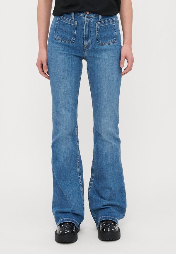 70S HERON - Flared Jeans - medium indigo