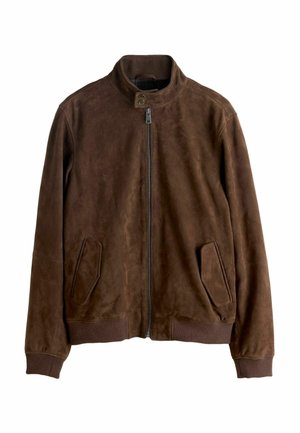REGULAR FIT HARRINGTON  - Ādas jaka - brown