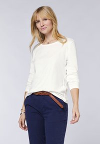 Polo Sylt im Label-Design - Langarmshirt - bright white