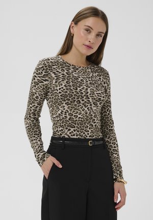 HANADI PRINTED ROUND NECK - Pikkade varrukatega topp - brown leopard print