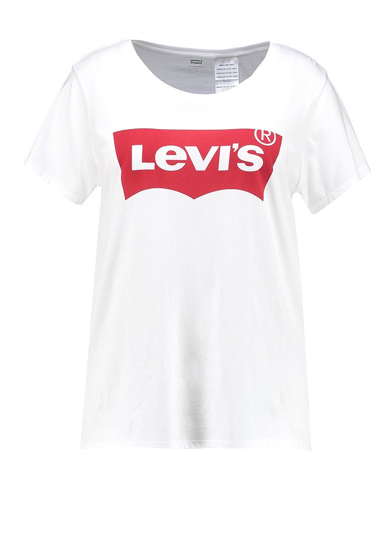 Levi's® Plus PERFECT TEE - T-shirt con stampa - plus batwing white/bianco -  Zalando.it