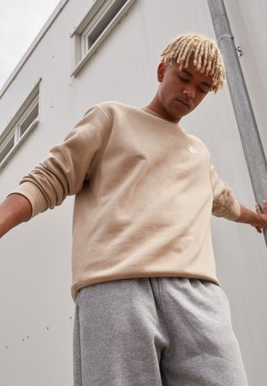 CLUB - Sweatshirt - khaki/white