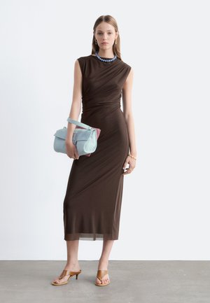 & OTHER STORIES, & OTHER STORIES SLEEVELESS DRAPED MAXI DRESS - Maxi šaty - dark brown