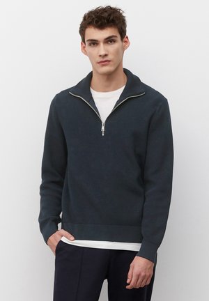 STAND UP COLLAR WITH ZIPPER - Maglione - dark navy