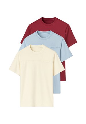 T-Shirt basic - beige/blue/red