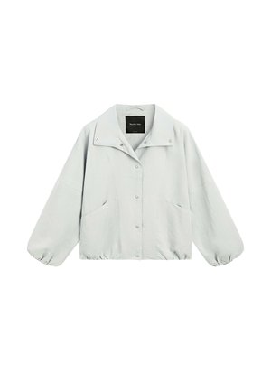 Massimo Dutti, HIGH COLLAR BOMBER JACKET WITH POCKET DETAILS - Overgangsjakke - light blue