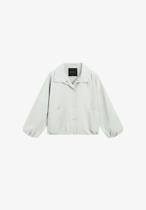 Massimo Dutti, HIGH COLLAR BOMBER JACKET WITH POCKET DETAILS - Overgangsjakke - light blue