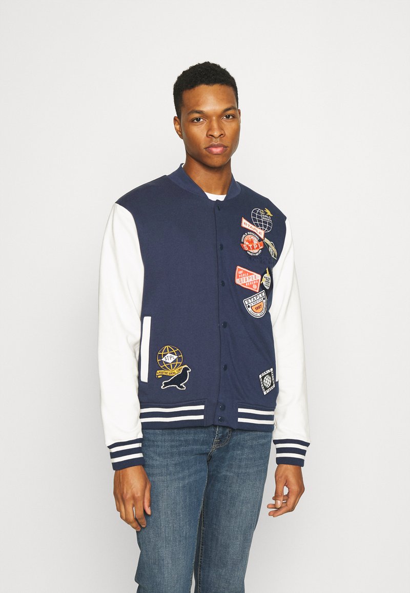 STAPLE PIGEON MIDTOWN BASEBALL JACKET - Camisola com fecho - navy