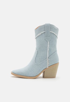 Cowboy-/Bikerstiefelette - blue denim