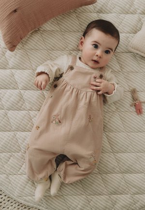Next, REGULAR FIT - BABY CORD DUNGAREES AND LONG SLEEVE BODYSUITS 2 PIECE SET - Body - ecru bunny