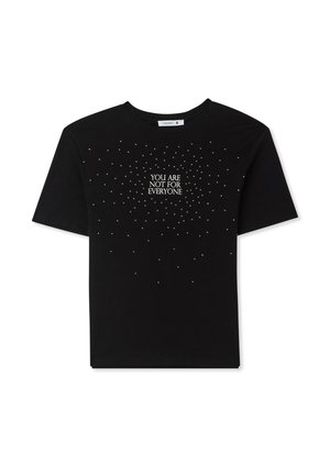 Terranova CON SCRITTA E STRASS - T-shirt con stampa - nero