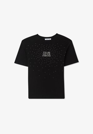 Terranova CON SCRITTA E STRASS - T-shirt con stampa - nero