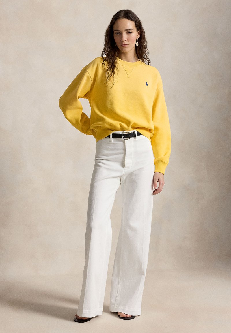 Maglione corto da donna a maniche lunghe oversize lavorato a maglia a righe con