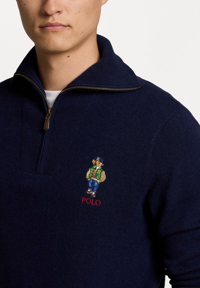 Polo Ralph Lauren POLO BEAR WOOL QUARTER ZIP SWEATER - Strikkegenser - hunter navy