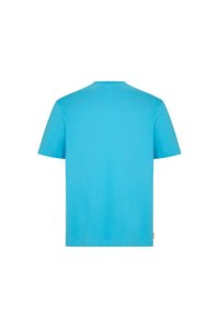 T-shirt a maniche corte di un blu brillante, realizzato in morbido cotone. Presenta un collo rotondo e una superficie liscia, senza motivi o dettagli visibili.