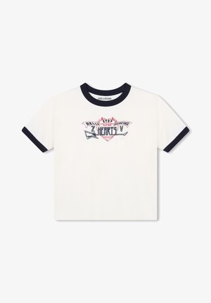 Zadig & Voltaire SHORT SLEEVES TEE - Potiskana majica - ivory