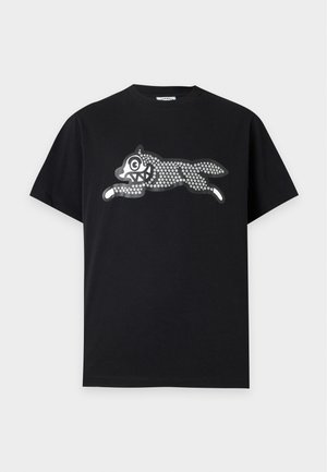 Icecream, GLITTER RUNNING DOG - T-Shirt print - black
