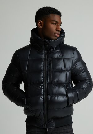 VIAGGIO HIGH SHINE PUFFER BOMBER JACKET - Winterjas - jet black