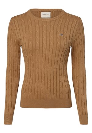 GANT CLASSIC CABLE KNIT SWEATER - Pullover - camel