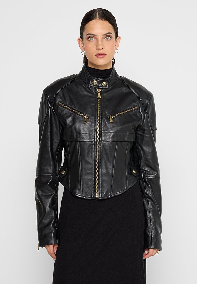 Versace Jeans Couture Leren jas zwart Versace Jeans Couture Leren jas zwart