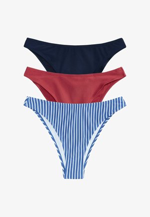 THE SET, HIGH LEG FIT - 3 PACK BIKINI BOTTOMS . - Bas de bikini - red/navy