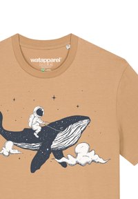 watapparel SPACEWHALE - T-shirt print - latte