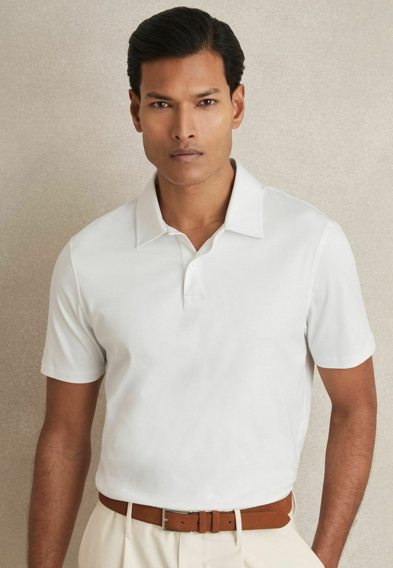 Reiss REGULAR FIT EARL SHORT SLEEVE - Polo marškinėliai - white