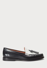 TASSELED LEATHER LOAFER - Scarpe senza lacci - black/white